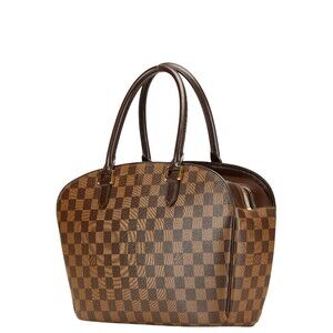 Louis Vuitton Horizontal Saria Brown Leather Handbag Damier